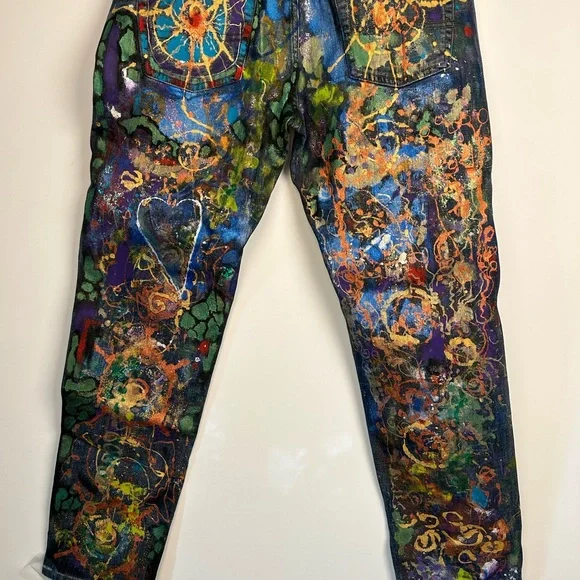 Acrylic Painted Denim Jackets and Pants